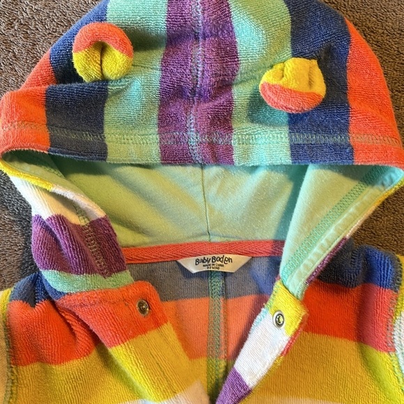 Baby Boden Towelings Multicolor Hooded Romper Unisex 0-3 months - Picture 4 of 5